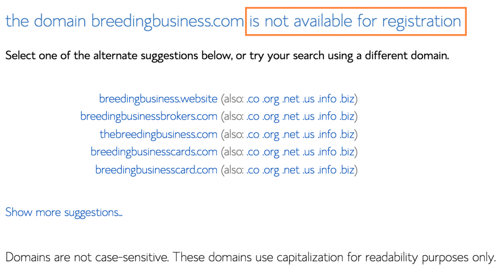 Bluehost - Your Domain is NOT Available