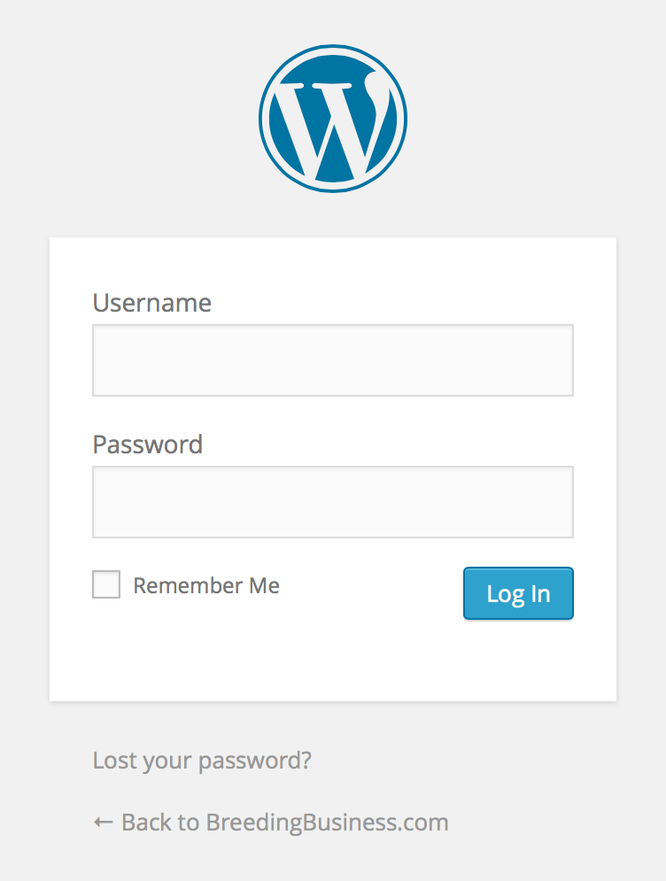 WordPress Admin Panel Login