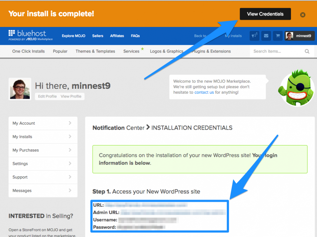 Get Your WordPress Admin Credentials