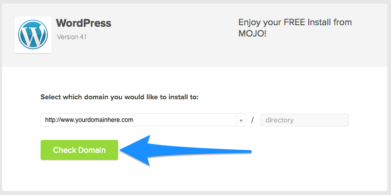 Select Your Domain For The WordPress Setup