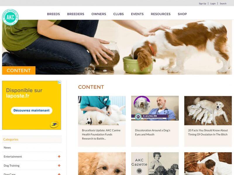 The American Kennel Club website.